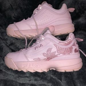 fila disruptor pink flowers